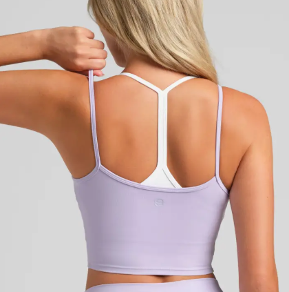 Women's Comfrt  Double Layer Crop Tank - LILAC