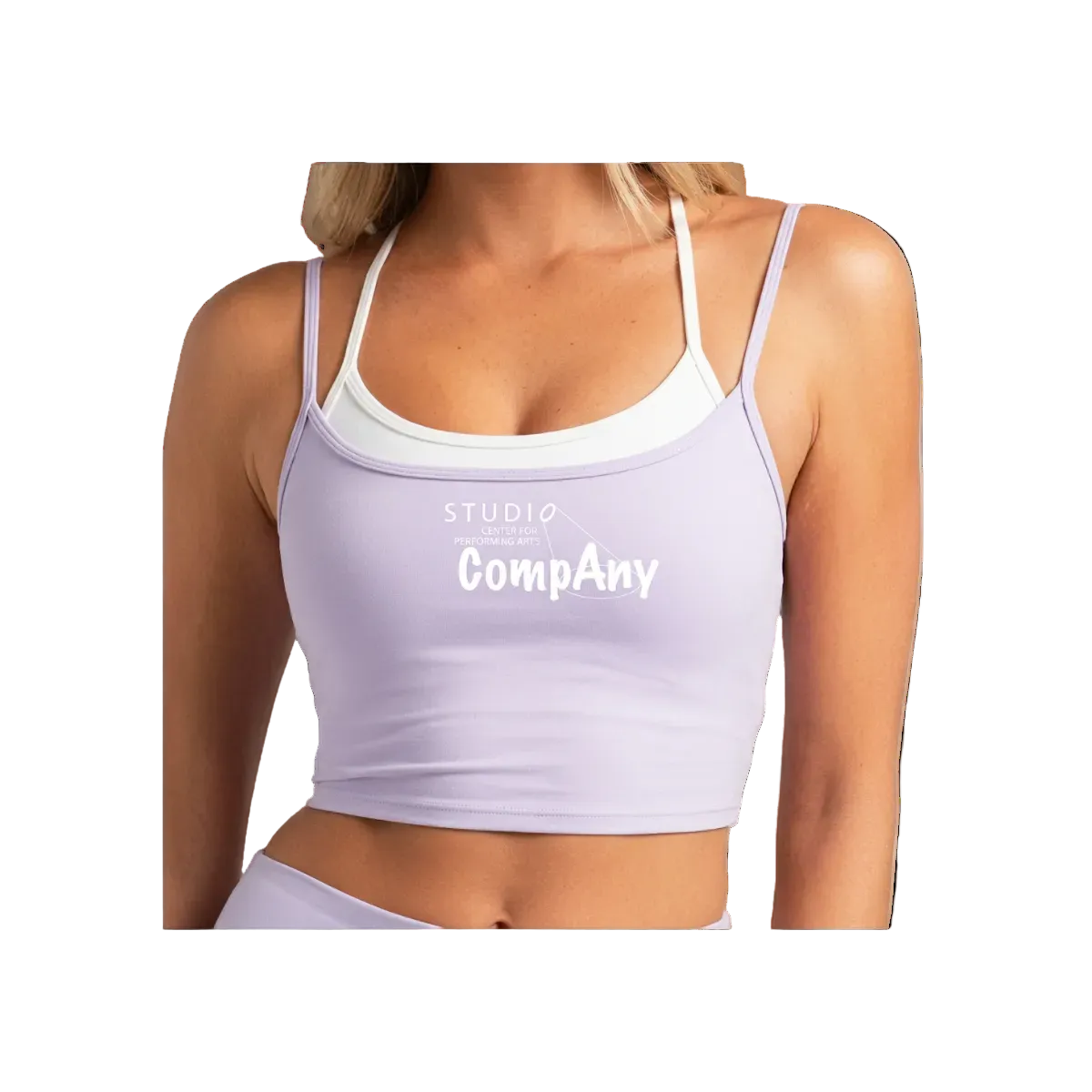 Women's Comfrt  Double Layer Crop Tank - LILAC