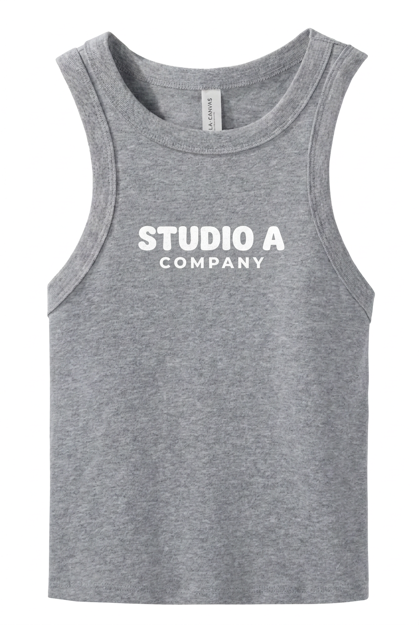 Women's Micro Rib Racer Tank - GREY