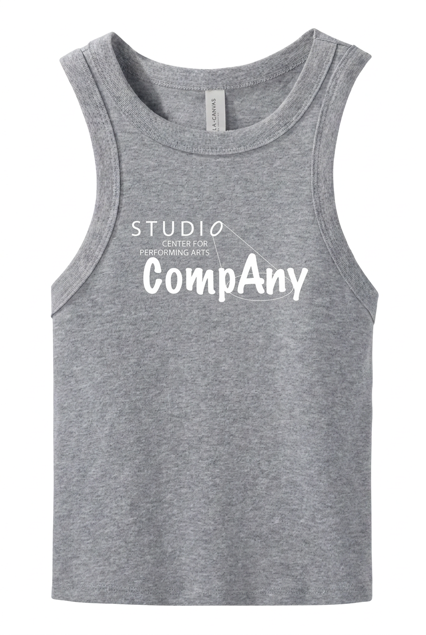 Women's Micro Rib Racer Tank - GREY