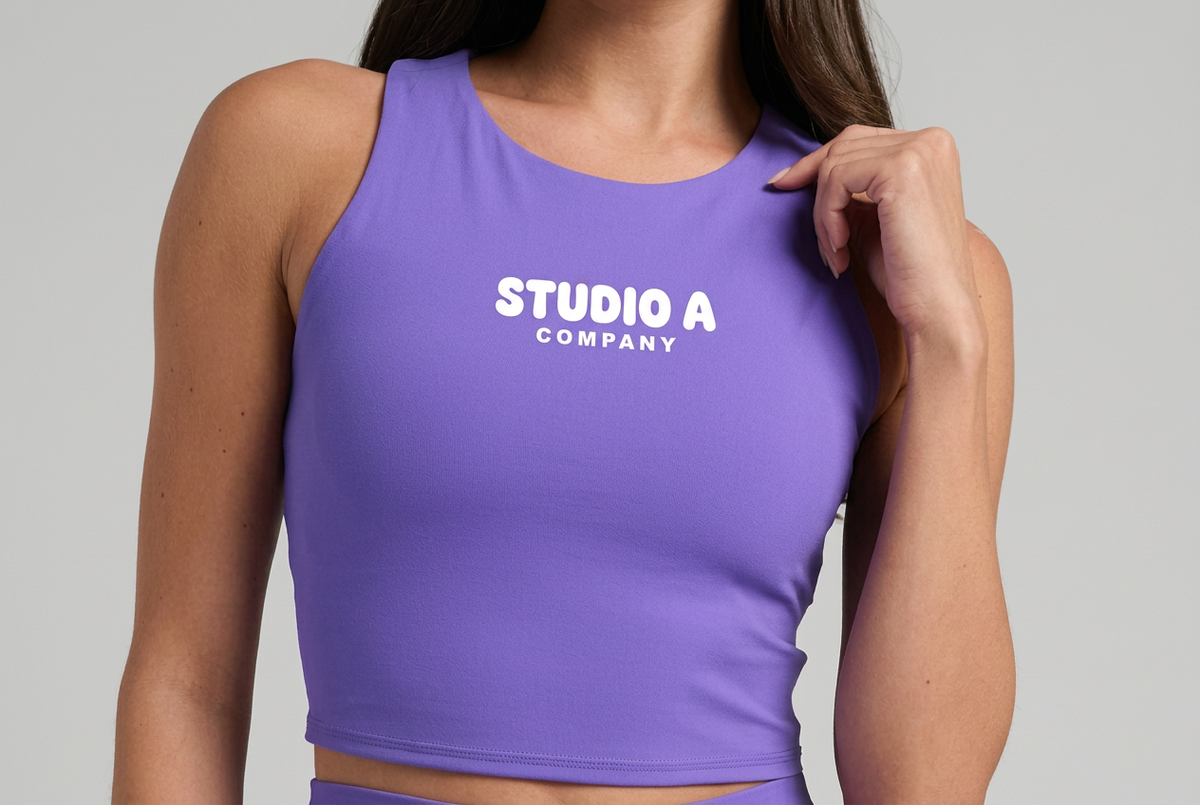 Women's Comfrt  High Neck Crop Tank - PURPLE